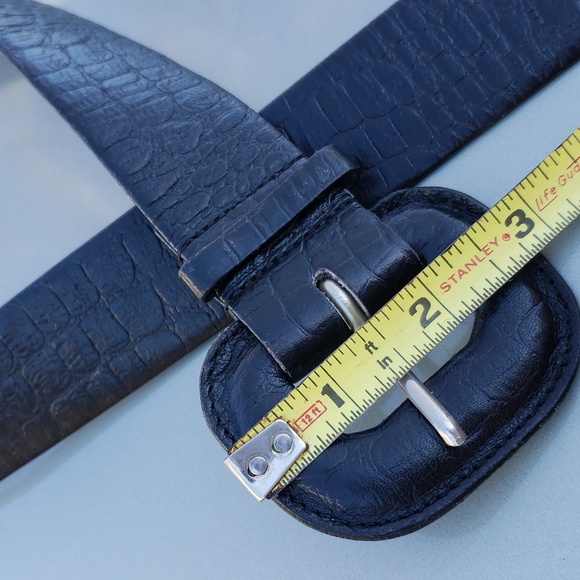 Vintage The RITZ ACCESSORIES Textured  LEATHER Black Belt  M / L - Picture 4 of 5